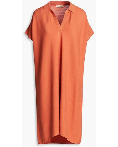 Gentry Portofino Cotton and cashmere-blend dress - Orange