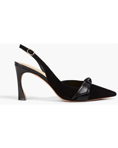 Alexandre Birman Clarita 85 Bow-detailed Suede Slingback Court Shoes - Black
