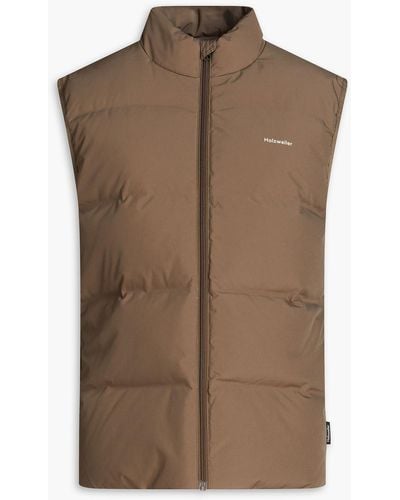 Holzweiler Quilted Logo-print Shell Down Vest - Brown