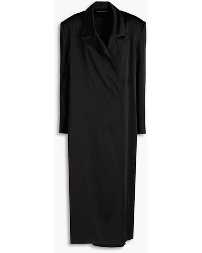 16Arlington Willis Feather-embellished Satin Coat - Black