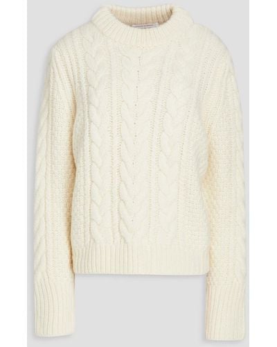 Cecilie Bahnsen Hope Cutout Cable-knit Wool And Alpaca-blend Jumper - White