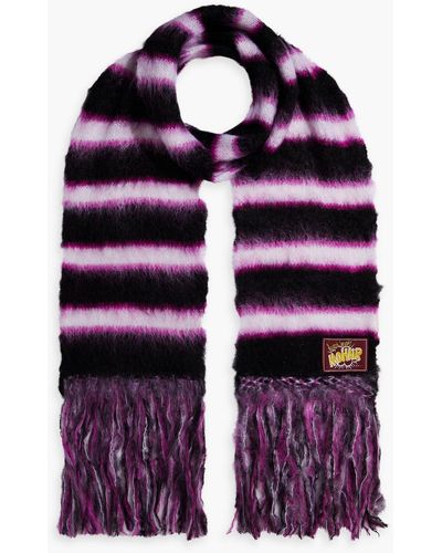 Marni Striped Mohair-blend Scarf - Red