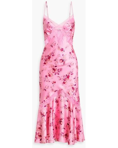 Cami NYC Florentina Floral-print Silk-satin Midi Dress - Pink