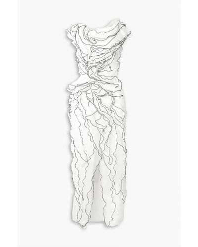 Jason Wu Ruffled Silk-blend Organza Midi Dress - White