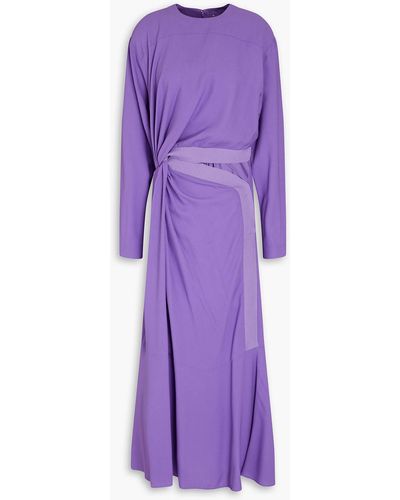 Stella McCartney Magnolia Cutout Twisted Crepe Midi Dress - Purple