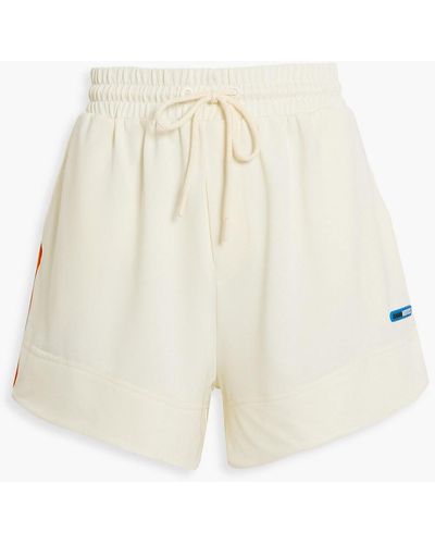 Ganni Striped Jersey Shorts - White