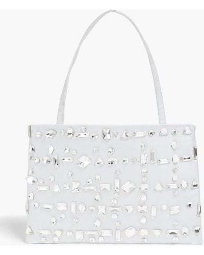 16Arlington Suki Crystal-embellished Satin Shoulder Bag - White