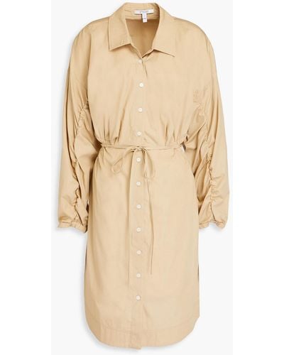 10 Crosby Derek Lam Cutout Cotton-poplin Mini Shirt Dress - Natural