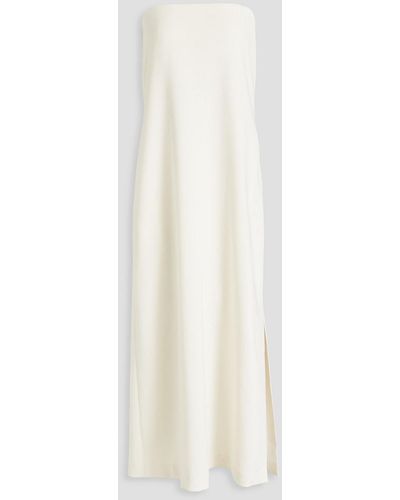 Theory Strapless Crepe Midi Dress - White