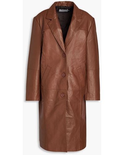 DEADWOOD Leather Coat - Brown