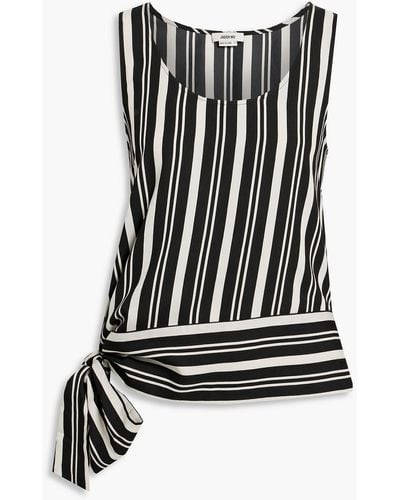 Jason Wu Striped Crepe Top - Black