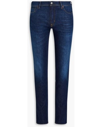 Acne Studios Skinny jeans aus denim in ausgewaschener optik mit sitzfalten - Blau