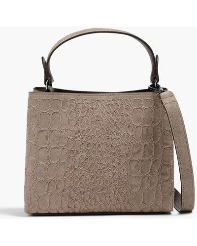 Brunello Cucinelli Embellished Suede Tote - Brown