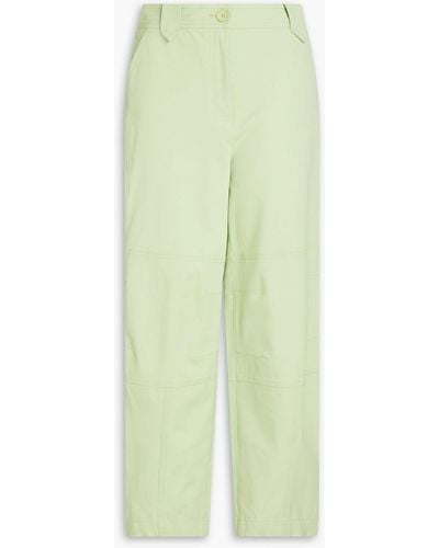 10 Crosby Derek Lam Nash Cotton-blend Twill Tapered Trousers - Green
