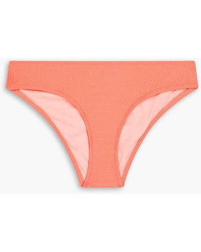 Heidi Klein Stretch-piqué Low-rise Bikini Briefs - Pink