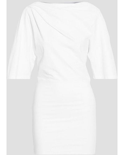 IRO Palmero Ruched Cotton-jersey Mini Dress - White