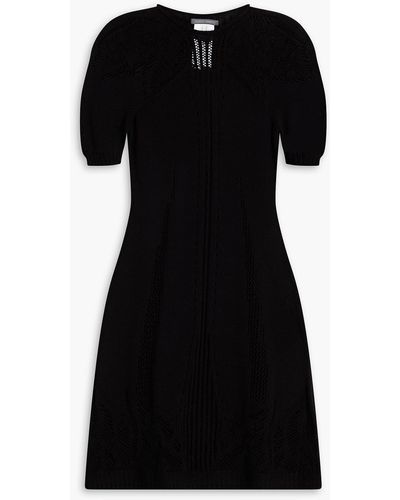 Alberta Ferretti Crochet-knit Cotton Mini Dress - Black