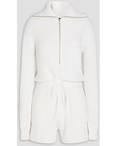 ATM Intarsia-knit Playsuit - White