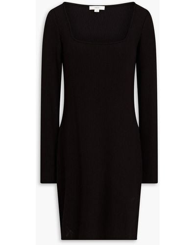 Vince Ribbed-knit Mini Dress - Black