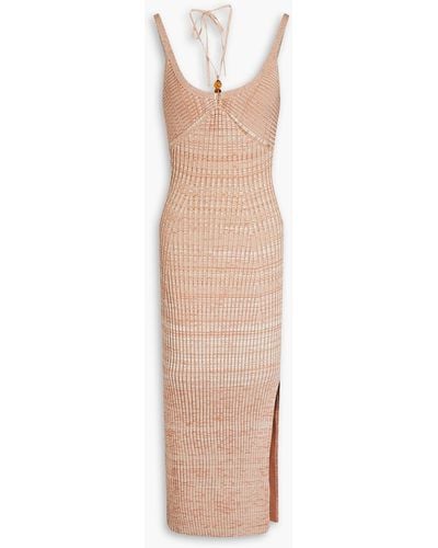 Jonathan Simkhai Hermione Cutout Embellished Ribbed-knit Midi Dress - White