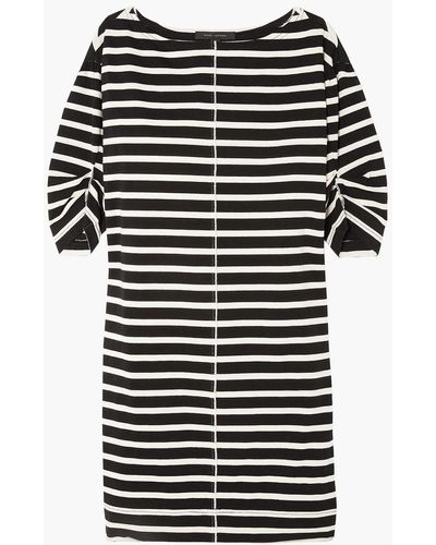 Marc Jacobs Printed striped cotton-jersey mini dress - Schwarz