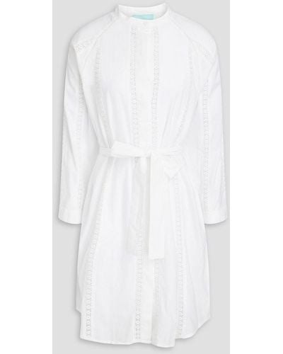 Melissa Odabash Emily Cotton-voile Mini Shirt Dress - White