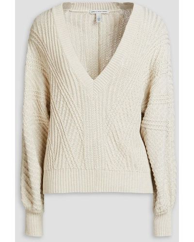 Autumn Cashmere Ribbed Cotton Sweater - Natural
