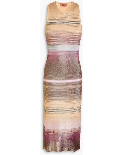 Missoni Space-dyed Knitted Midi Dress - Metallic