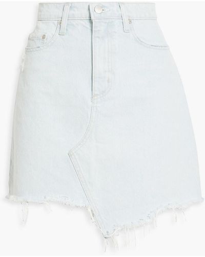 Nobody Denim Piper Distressed Denim Mini Skirt - White