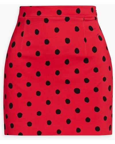 Marni Polka-dot Crepe Mini Skirt - Red