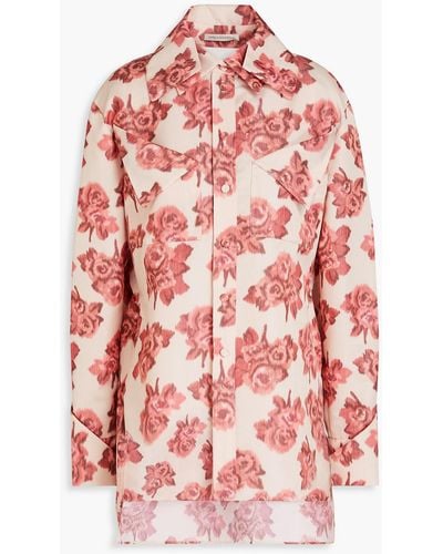 Emilia Wickstead Hemd aus taft mit floralem print und cut-outs - Rot