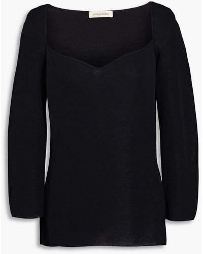 Gentry Portofino Metallic Knitted Sweater - Black