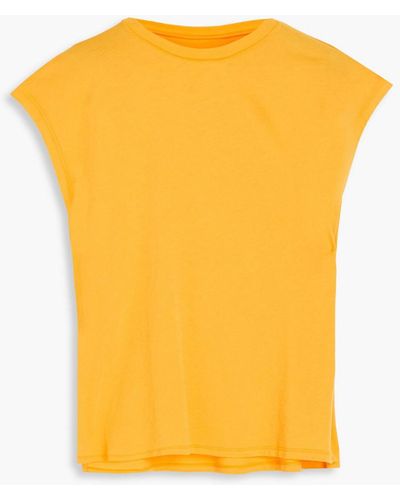 FRAME Pima Cotton-jersey T-shirt - Yellow