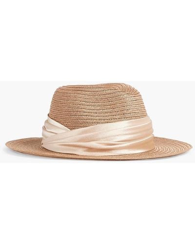 Eugenia Kim Lillian Satin-trimmed Hemp-blend Panama Hat - White