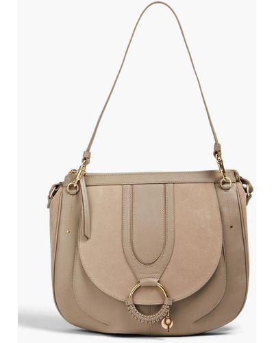 See By Chloé Hana Leather And Suede Shoulder Bag - Natural