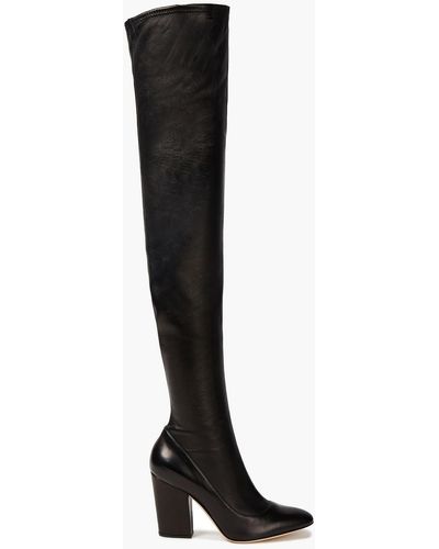 Sergio Rossi Stretch-leather Thigh Boots - Black