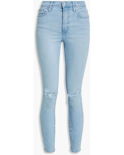 Nobody Denim Cult hoch sitzende skinny jeans in distressed-optik - Blau