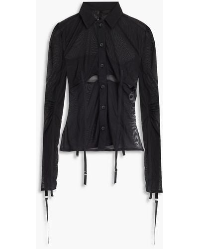 Jacquemus Vela Cutout Mesh Shirt - Black