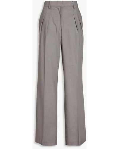 Loulou Studio Pleated Wool-twill Straight-leg Trousers - Grey