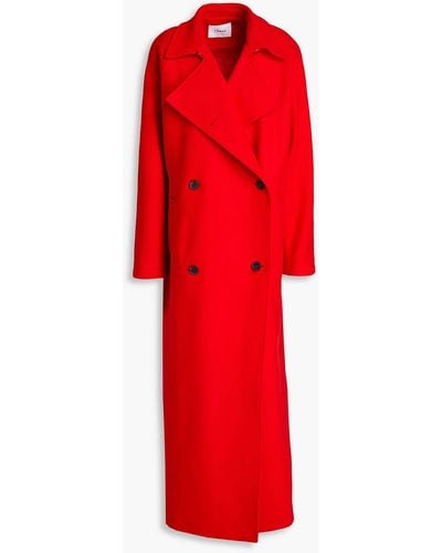 FRAME Double-breasted Wool-blend Coat - Red