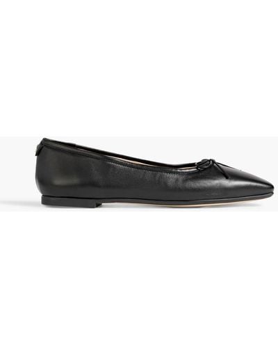 Jimmy Choo Shay Bow-detailed Leather Ballet Flats - Black