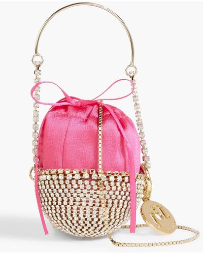 Rosantica Baby Ghizlan Crystal-embellished Satin Bucket Bag - Multicolor