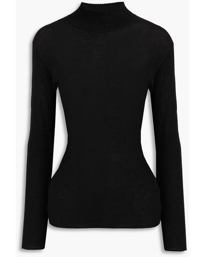IRO Elisane Ribbed Merino Wool Sweater - Black