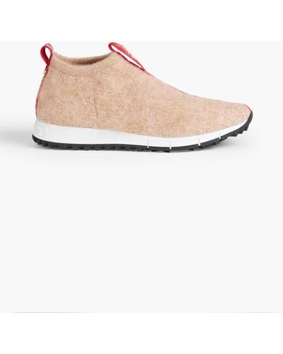 Jimmy Choo Norway Brushed Stretch-knit Slip-on Sneakers - Pink