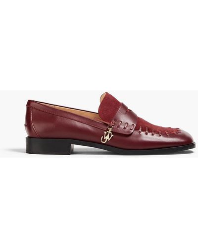 JW Anderson Suede And Leather Loafers - Red