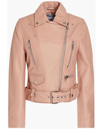 Walter Baker Leather Biker Jacket - Pink