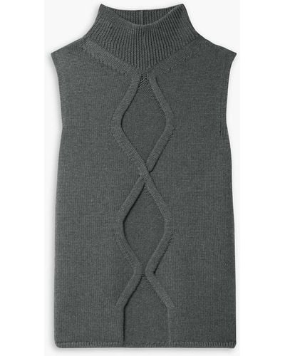 Lafayette 148 New York Cable-knit Wool Turtleneck Jumper - Grey
