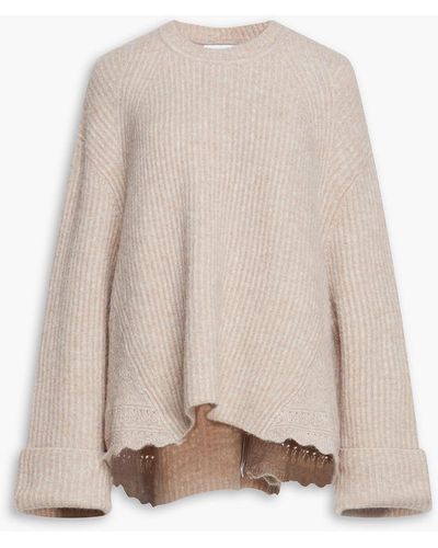 3.1 Phillip Lim Brushed Ribbed-knit Sweater - Natural