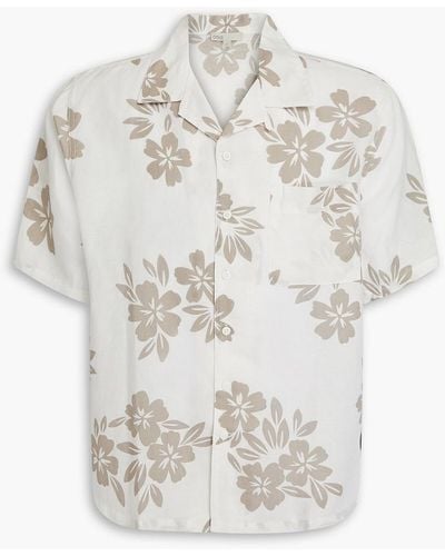 Onia Printed Linen-blend Shirt - White