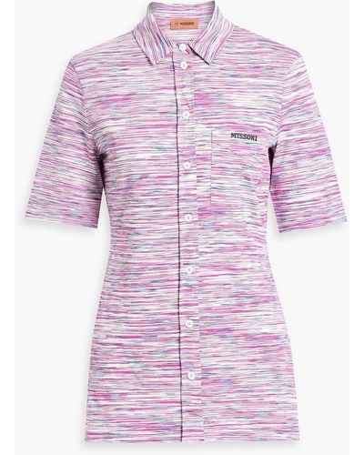 Missoni Appliquéd Space-dyed Cotton Shirt - Pink